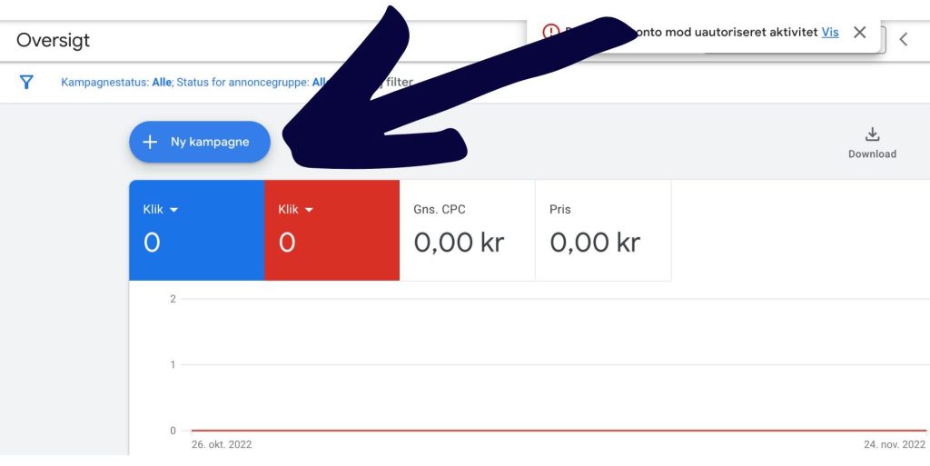 Opsætning af Google Ads kampagne