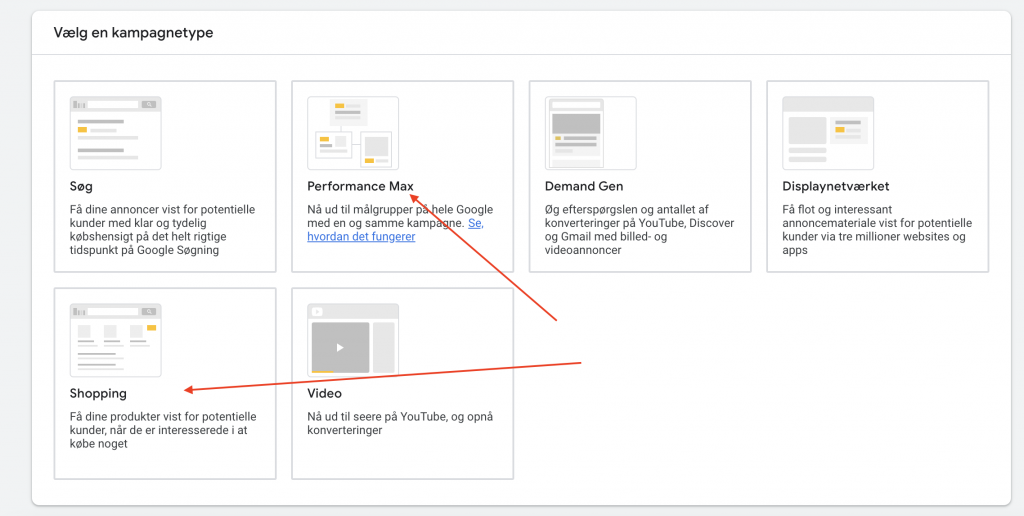Opret din shopping kampagne
